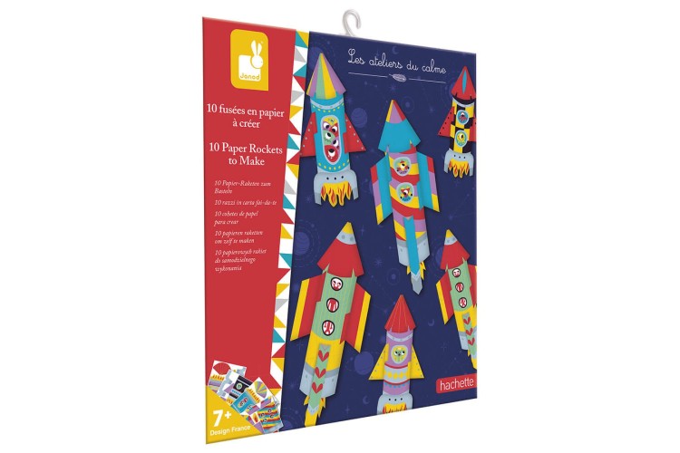 Janod - Creative Kit - 10 Paper Rockets 