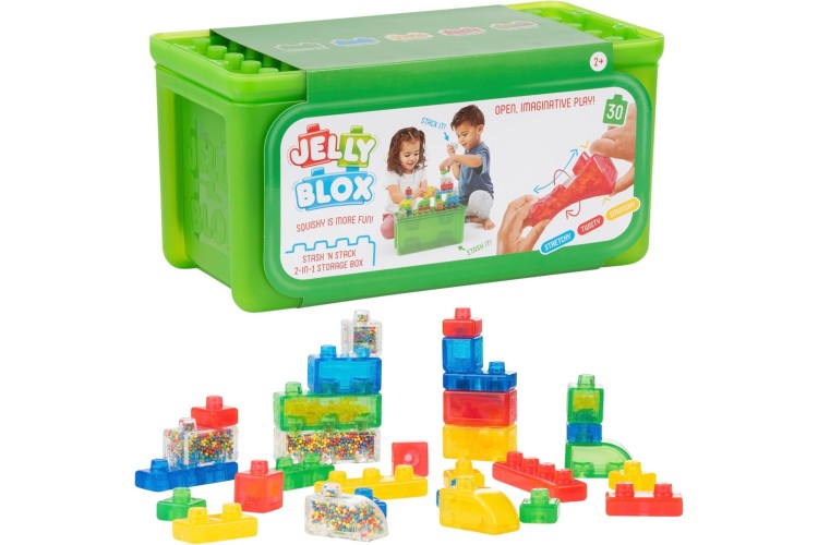 Jelly Blox 30pcs - Stash & Stack 2 in 1 Storage Case