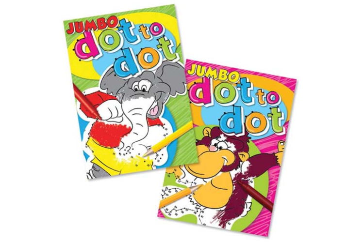 Jumbo Dot To Dot Colouring Books