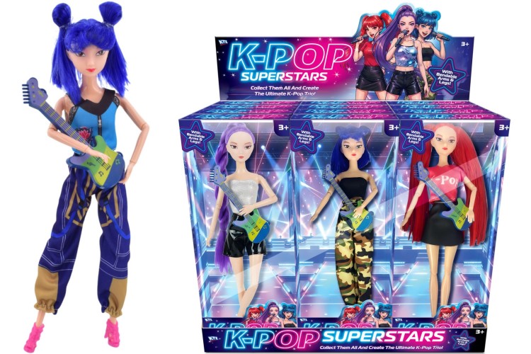 K-Pop Superstar Doll Set W/ Music Instruments - 11.5