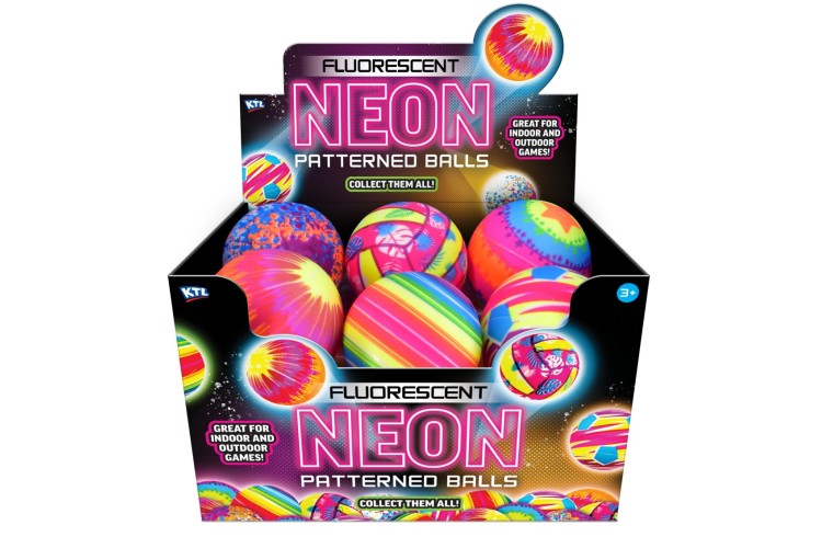 KTL 10cm/40g Inflated Neon Printed Ball - assorted designs