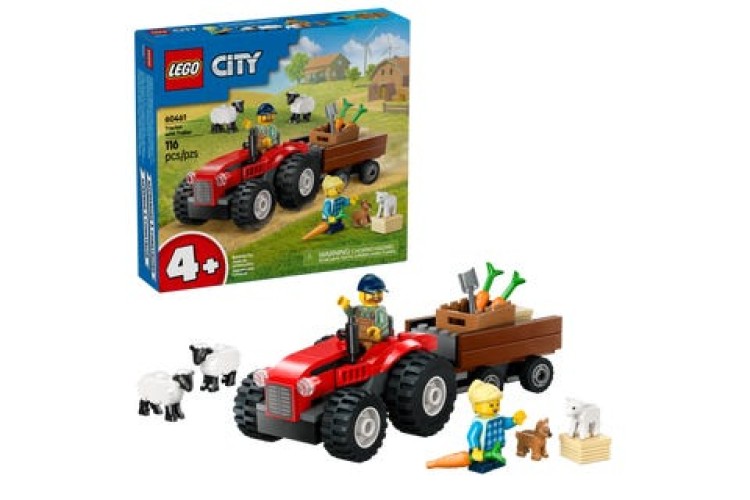 Lego City Red Farm Tractor with Trailer & Sheep City 60461