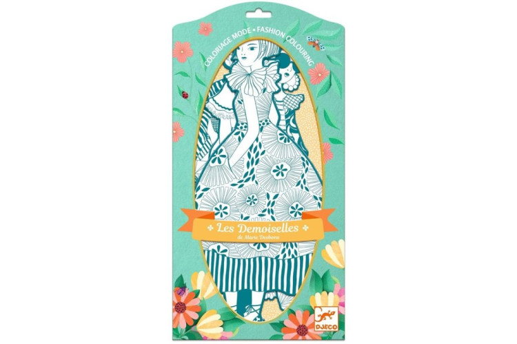 Djeco Les Demoiselles, 4 Colouriages - 4 Fashion Colouring Sheets Rebekka