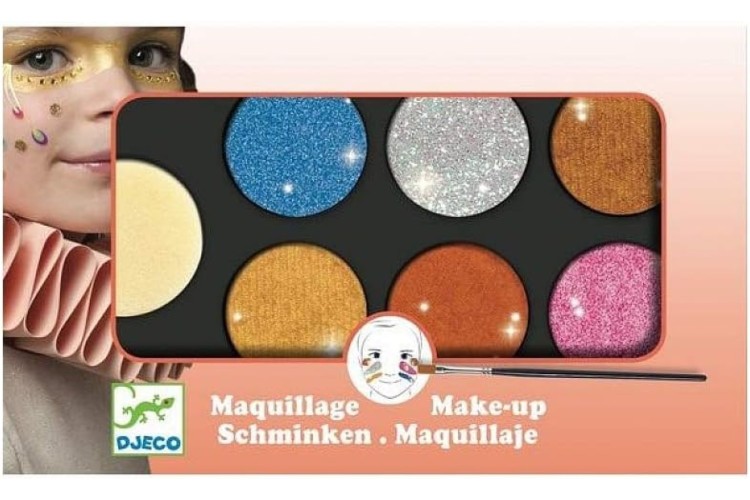 METALLIC FACE PAINTS - 6 COLOURS PALETTE BY DJECO