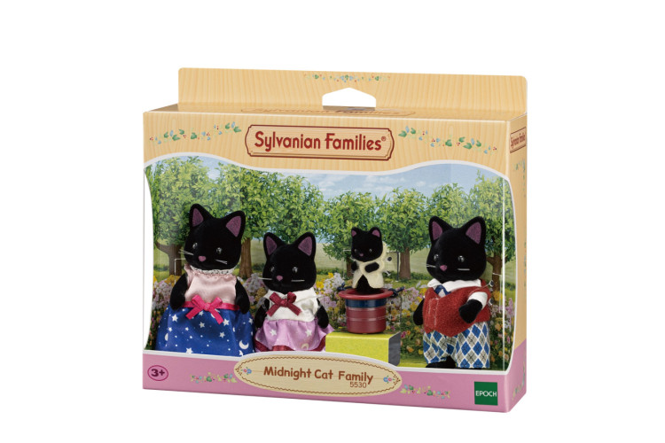 Sylvanian Midnight Cat Family