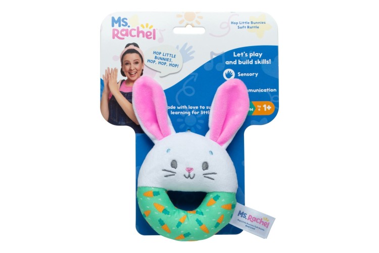 Ms. Rachel Hop Little Bunnies Soft Rattle