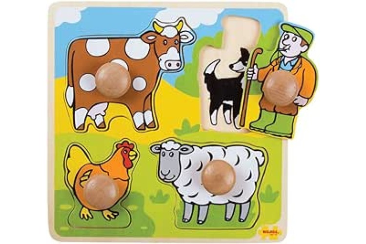 Bigjigs My First Wooden Farm Peg Puzzle 