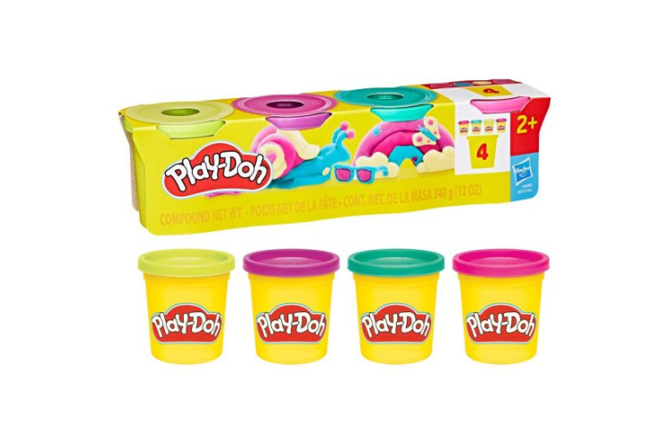 PLAY DOH 4 PACK Yellow, Purple, Green and Pink