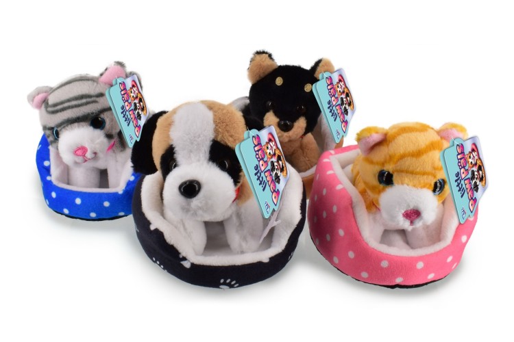 Plush Cats & Dogs In Basket