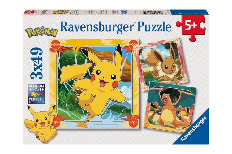 Pokemon 49 Piece Jigsaw Puzzle 3 Pack