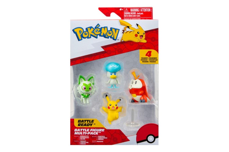 Pokemon Battle Figure Multipack 4-Pack (Pikachu, Fuecoco, Sprigatito, Quaxly)