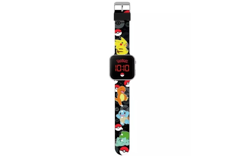 Pokemon Black Printed Strap LED Watch
