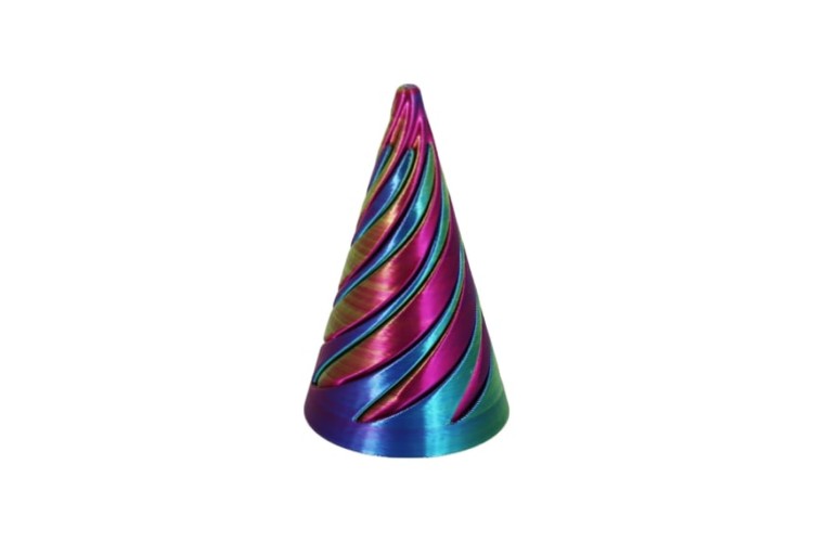Purple Blue Green 3D Printed Large Cone