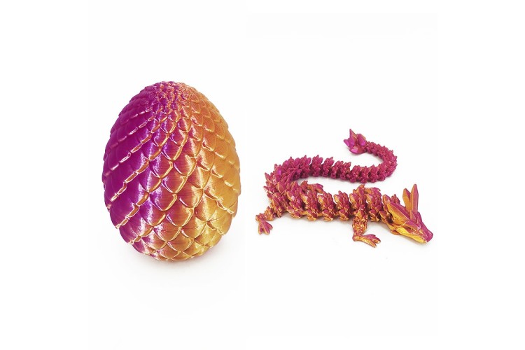 Purple Gold 3D Printed Dragon in Egg