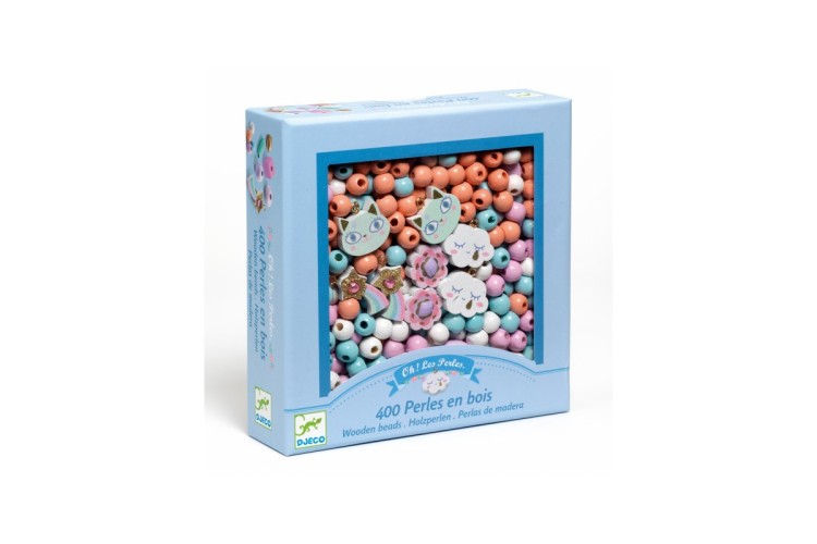 RAINBOW WOODEN BEADS BY DJECO