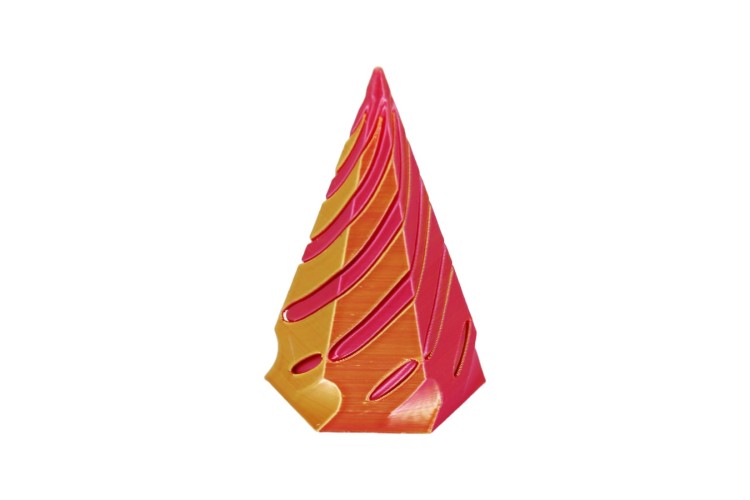 Red Gold 3D Printed Small Hex Cone