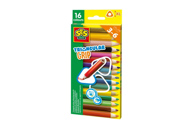 SES Creative - Triangular grip colouring pencils 16 colours