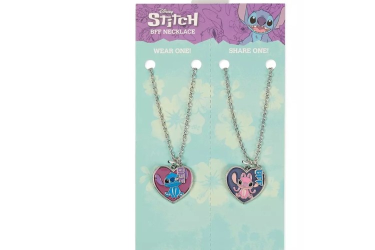 Stitch And Angel BFF Necklace Set