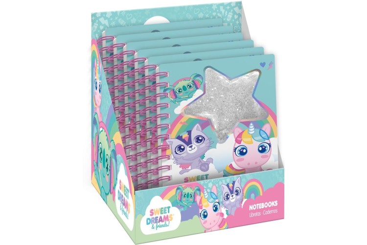 Sweet Dreams glitter notebook