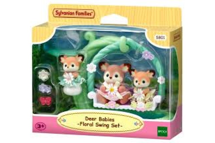 Sylvanian Families Deer Babies - Floral Swing Set