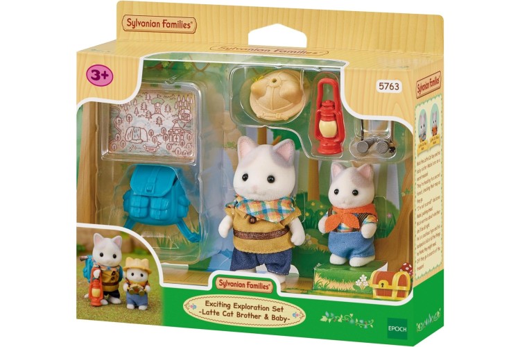 Sylvanian Families Exciting Exploration Set - Latte Cat Brother & Baby