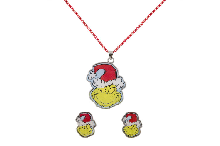 The Grinch Christmas Set necklace + earrings