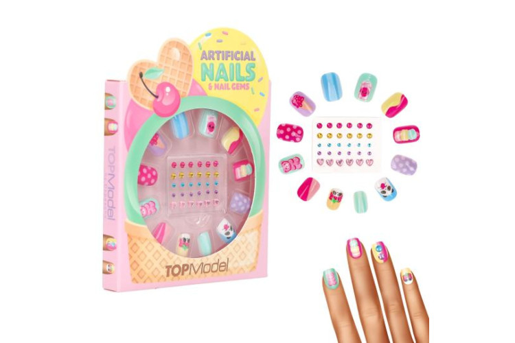 TOPModel Artificial Nails And Deco Stone Set CANDY GLAM 14072