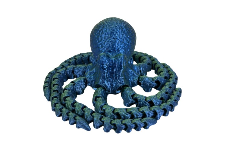 Two-Tone Blue Green 3D Printed Octopus