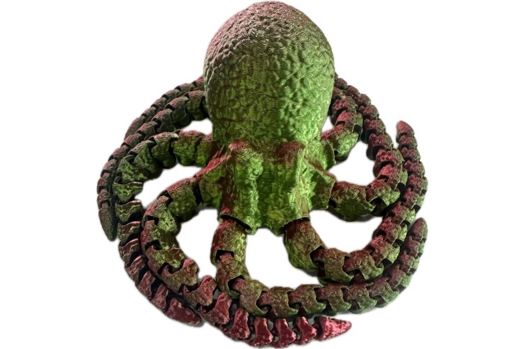 Two-Tone Cerise Green 3D Printed Octopus