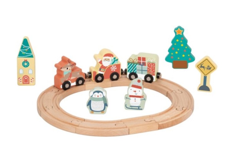 Wooden Christmas Tabletop Railroad