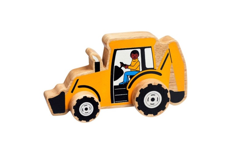 Wooden digger push along toy By Lanka Kade