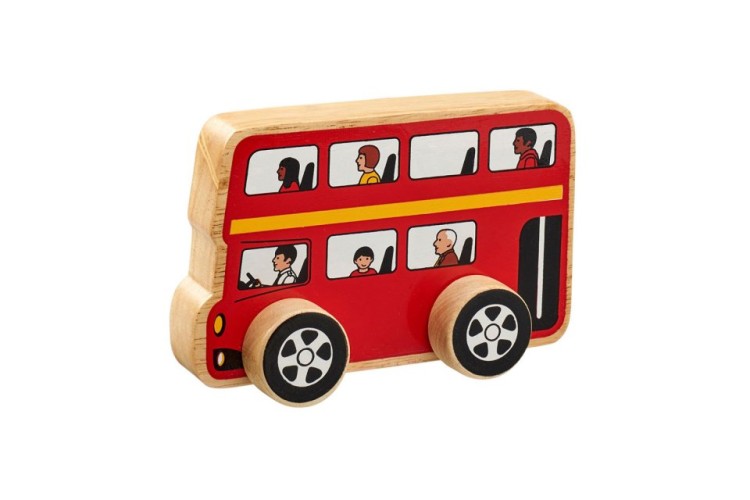 Wooden double decker bus push along toy By Lanka Kade 
