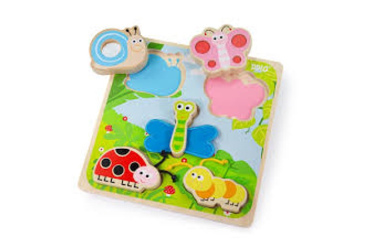 Bigjigs Wooden Touch and Feel Puzzle (Insects) T0026