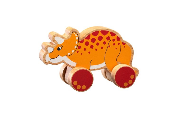 Lanka Kade - Wooden triceratops push along toy