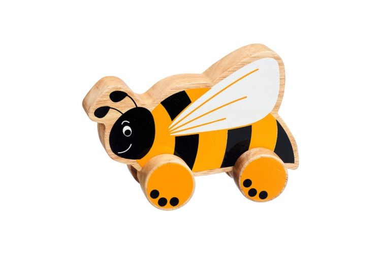 Lanka Kade - Wooden yellow bee push along toy