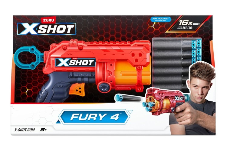 XSHOT Excel Fury 4 Blaster (16 Darts)