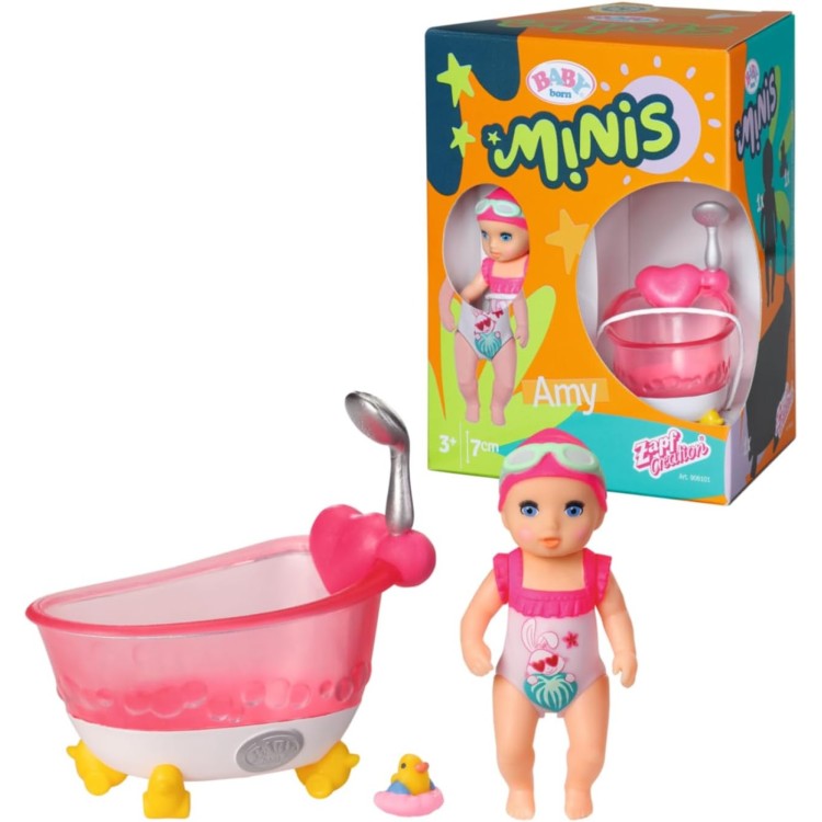 Baby Born Amy Mini Baby Doll Bathtub Playset
