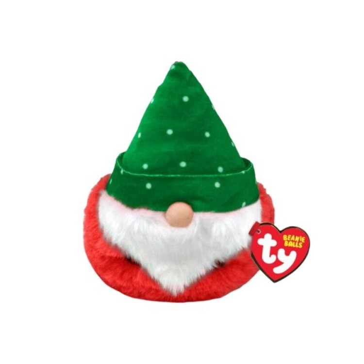 Ty Ty Turvey Gnome Christmas Puffie Beanie Red Hat