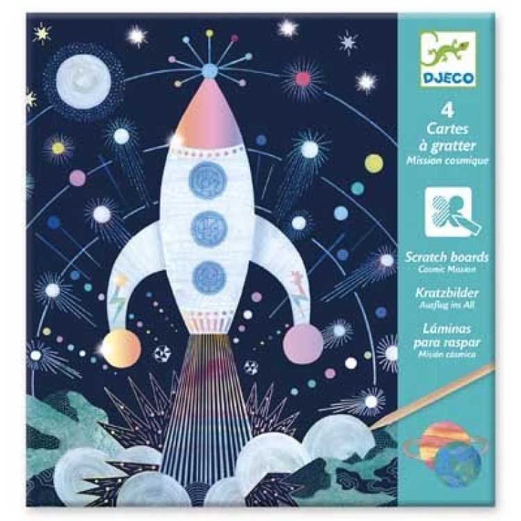 Cosmic Mission Scratch Cards by Djeco