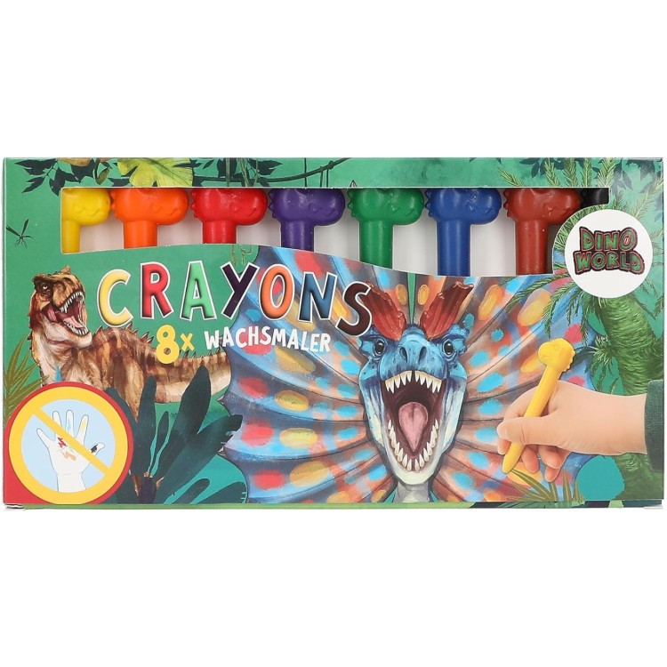 Dino World - Crayons With Dino-Topper (0412177) Depesche