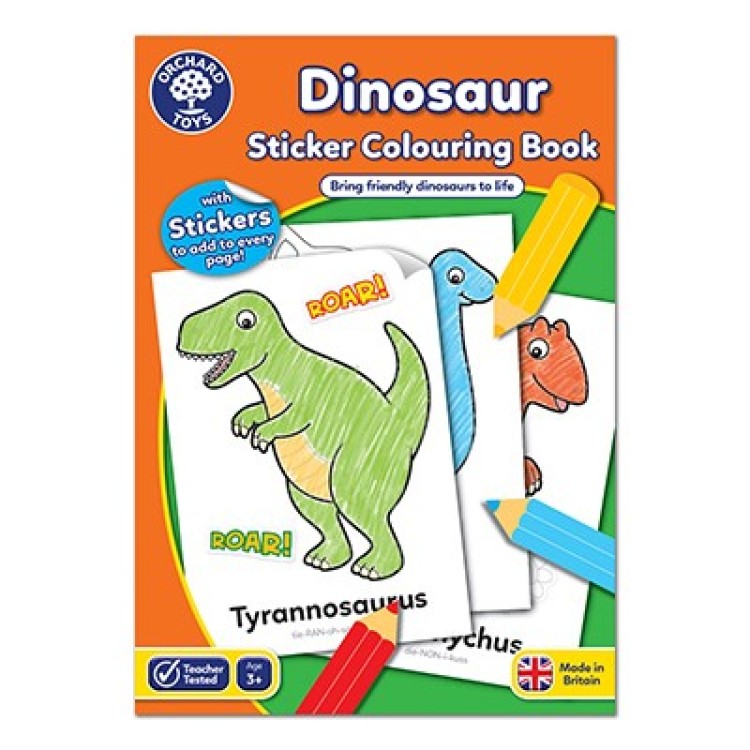 Dinosaur Sticker Colouring Book CB09 Orchard Toys