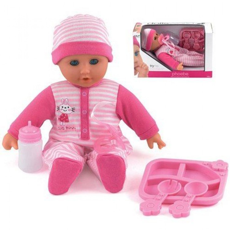 Dolls World Phoebe 30cm Soft Bodied Doll With 16 Real Baby Sounds