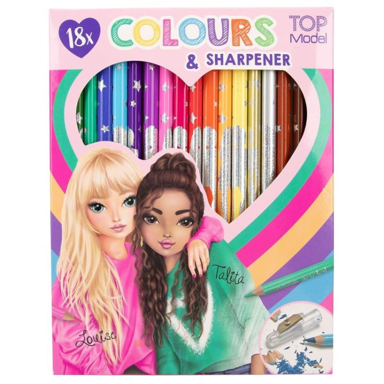 TOPModel 18 Colouring Pencils with Sharpner